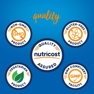 Nutricost Supplement Quality Assurance Badges, Non-GMO, Gluten-Free, Vegetarian, GMP Certified